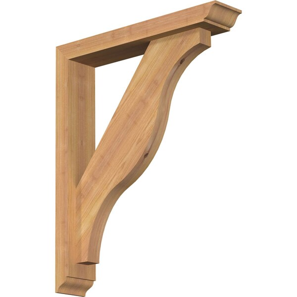 Ekena Millwork Funston Traditional Smooth Bracket w/ Offset Brace, Western Red Cedar, 3 1/2"W x 18"D x 22"H BKT0402X18X22FST01SWR - main